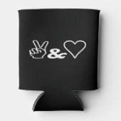 Frieden und Liebe können kühlen Dosenkühler (Vorderseite)