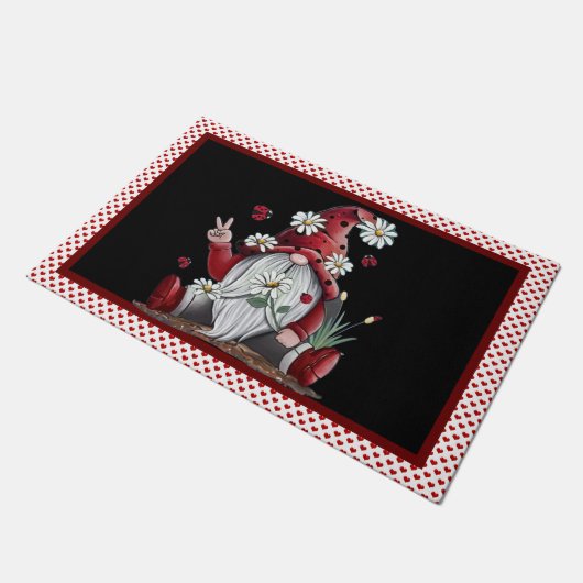 Frieden und Liebe leben hier Fußmatte (Schrägansicht)