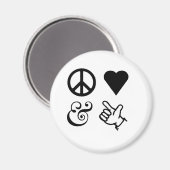 Frieden und Liebe Magnet (Vorderseite/Rückseite)