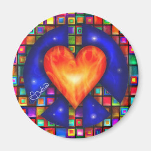 Frieden und Liebe Magnet