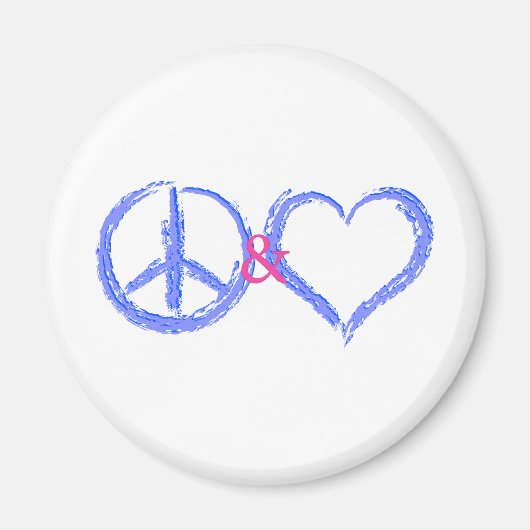 Frieden und Liebe Magnet (Vorne)