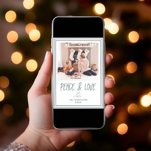 Frieden und Liebe Minimalistische Weihnachtskarte Einladung