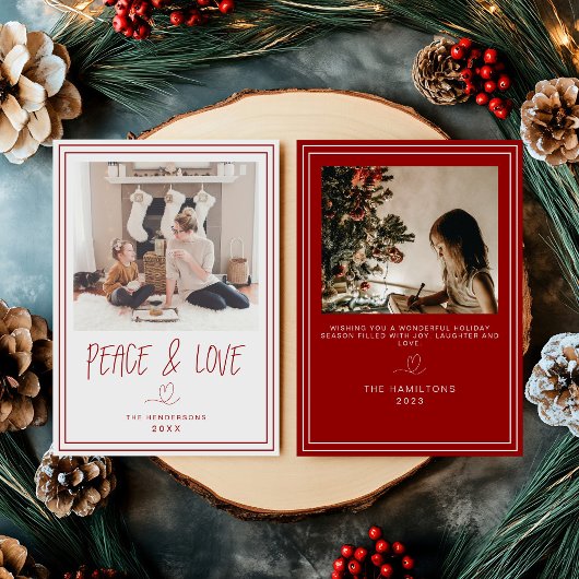 Frieden und Liebe Minimalistische Weihnachtskarte Einladung