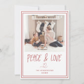 Frieden und Liebe Minimalistische Weihnachtskarte Einladung (Vorderseite)