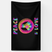 Frieden und Liebe mit der Gefärbte Krawatte Banner (Vertikal)