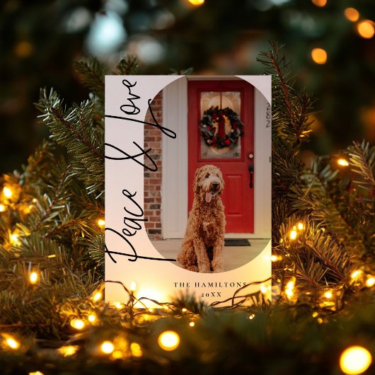 Frieden und Liebe Moderne Minimalistische Karte