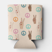 Frieden und Liebe Multikulturelles Handmuster Dosenkühler (Rückseite)