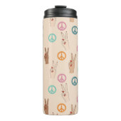 Frieden und Liebe Multikulturelles Handmuster Thermosbecher (Vorderseite)