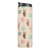 Frieden und Liebe Multikulturelles Handmuster Thermosbecher (Nach rechts gedreht)