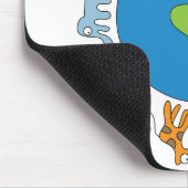 Frieden und Liebe Niedliche Cartoon Tiere der Welt Mousepad (Ecke)