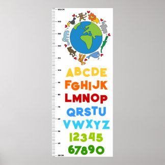 Frieden und Liebe Niedliche Cartoon Tiere der Welt Poster