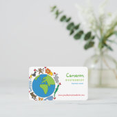 Frieden und Liebe Niedliche Cartoon Tiere der Welt Visitenkarte (Stehend Vorderseite)