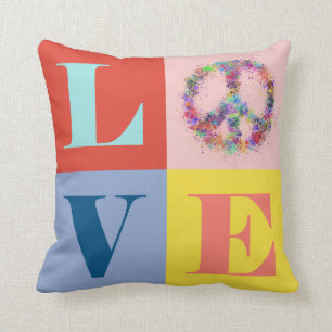 Frieden und Liebe Pop Modern Kissen