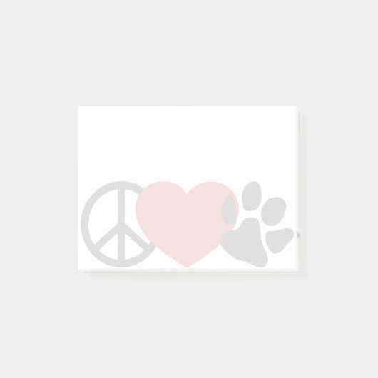 Frieden und Liebe Post-it Klebezettel (Vorderseite)
