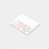 Frieden und Liebe Post-it Klebezettel (angewinkelt)