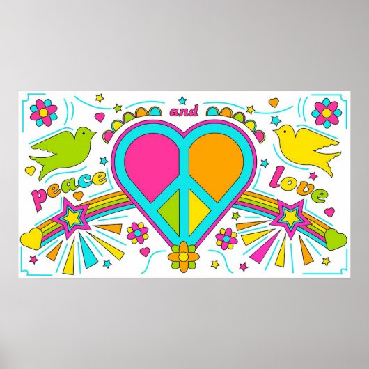 Frieden und Liebe Poster (Vorne)