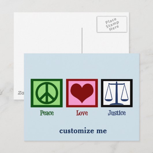 Frieden und Liebe Postkarte (Vorne/Hinten)