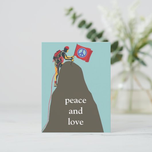 Frieden und Liebe Postkarte (Stehend Vorderseite)