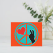 Frieden und Liebe Postkarte (Stehend Vorderseite)