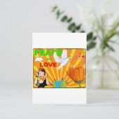 Frieden und Liebe Postkarte (Stehend Vorderseite)