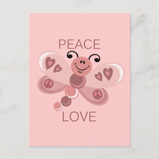 FRIEDEN UND LIEBE POSTKARTE (Vorderseite)