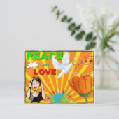 Frieden und Liebe Postkarte (Stehend Vorderseite)