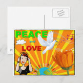 Frieden und Liebe Postkarte (Vorne/Hinten)