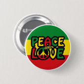 FRIEDEN und LIEBE, Reggae-Stil Button (Vorne & Hinten)