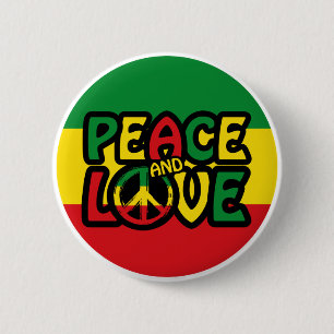 FRIEDEN und LIEBE, Reggae-Stil Button