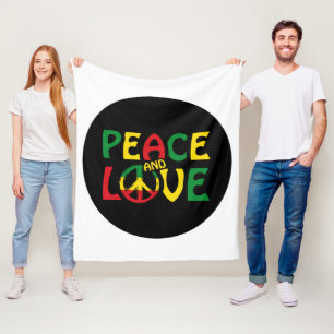 FRIEDEN und LIEBE, Reggae-Stil Fleecedecke