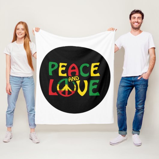 FRIEDEN und LIEBE, Reggae-Stil Fleecedecke (Beispiel)