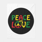 FRIEDEN und LIEBE, Reggae-Stil Fleecedecke (Vorderseite)