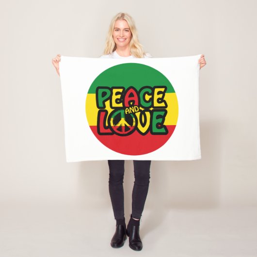 FRIEDEN und LIEBE, Reggae-Stil Fleecedecke (Beispiel)