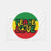 FRIEDEN und LIEBE, Reggae-Stil Fleecedecke (Vorderseite (Horizontal))