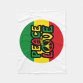 FRIEDEN und LIEBE, Reggae-Stil Fleecedecke (Vorderseite)