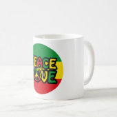 FRIEDEN und LIEBE, Reggae-Stil Kaffeetasse (VorderseiteRechts)