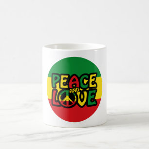 FRIEDEN und LIEBE, Reggae-Stil Kaffeetasse