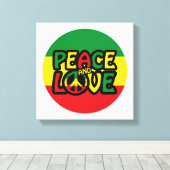 FRIEDEN und LIEBE, Reggae-Stil Leinwanddruck (Insitu (Holzboden))