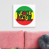 FRIEDEN und LIEBE, Reggae-Stil Leinwanddruck (Insitu (Wohnzimmer))