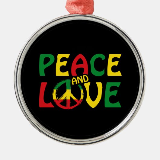 FRIEDEN und LIEBE, Reggae-Stil Ornament Aus Metall (Vorne)