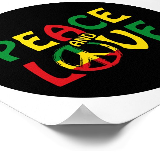 FRIEDEN und LIEBE, Reggae-Stil Poster (Ecke)