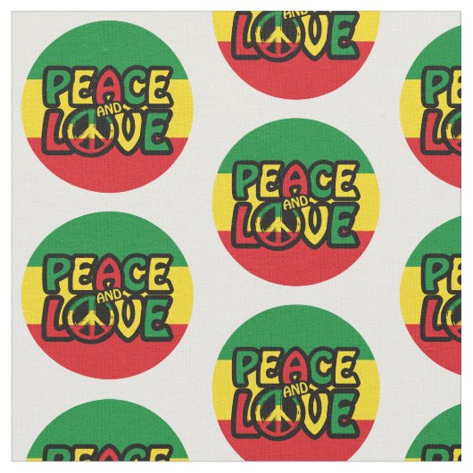 FRIEDEN und LIEBE, Reggae-Stil Stoff (Nahaufnahme)