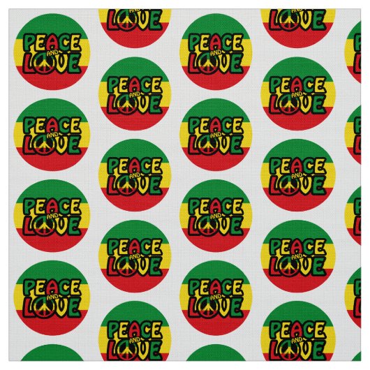 FRIEDEN und LIEBE, Reggae-Stil Stoff (Muster)