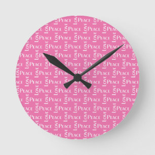 Frieden und Liebe Runde Wanduhr