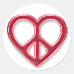 Frieden und Liebe Runder Aufkleber