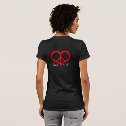 Frieden und Liebe T-Shirt (Schwarz voll)