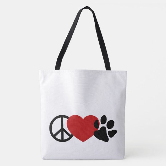 Frieden und Liebe Tasche (Vorderseite)
