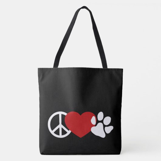 Frieden und Liebe Tasche (Vorderseite)