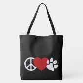 Frieden und Liebe Tasche (Rückseite)