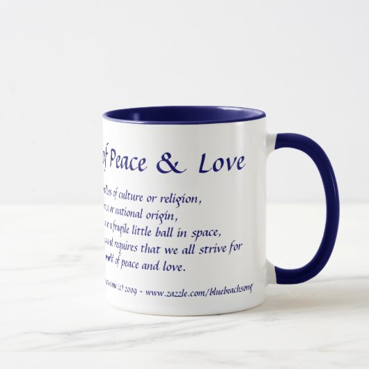 Frieden und Liebe - Tasse (Rechts)